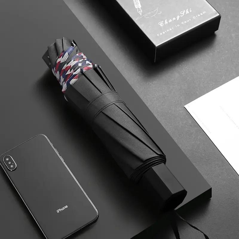 

10-Bone Bumper Cloth Folding Umbrella - Windproof, Rainproof, Dual-Purpose for Sunny & Rainy Days. Ideal for Business and Everyd IRON&10K