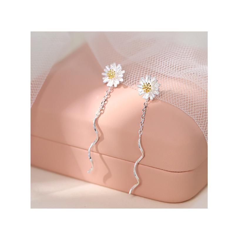 Orecchini a Bottone con Fiore di Margherita Piccola Fresca Stile Coreano per Donne Eleganti Dolci Carini Gioielli per Matrimonio Festa Regalo