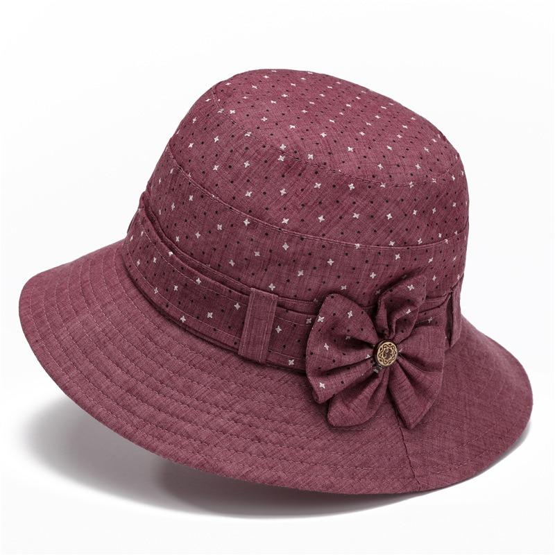 Hat female spring and autumn sun hat grandma basin hat thin sunscreen bucket hat cloth hat