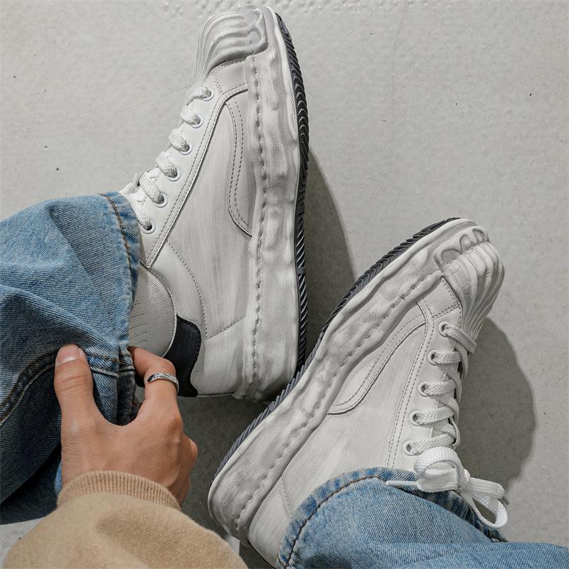 New shell head thick-soled CM inner height increase low-top casual board shoes dissolving shoes retro muffin bottom