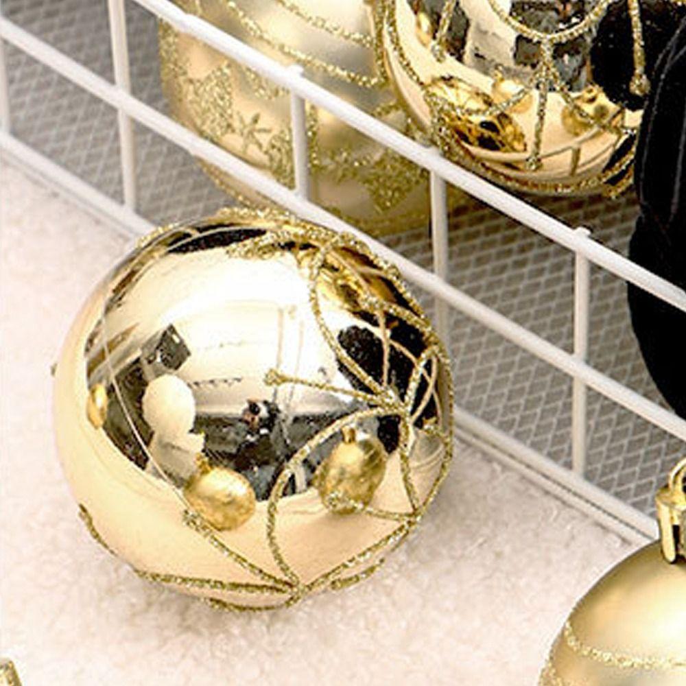 25pcs Plastic Christmas Hanging Balls Flocking Xmas Tree Ornaments  Holiday Festival Decor