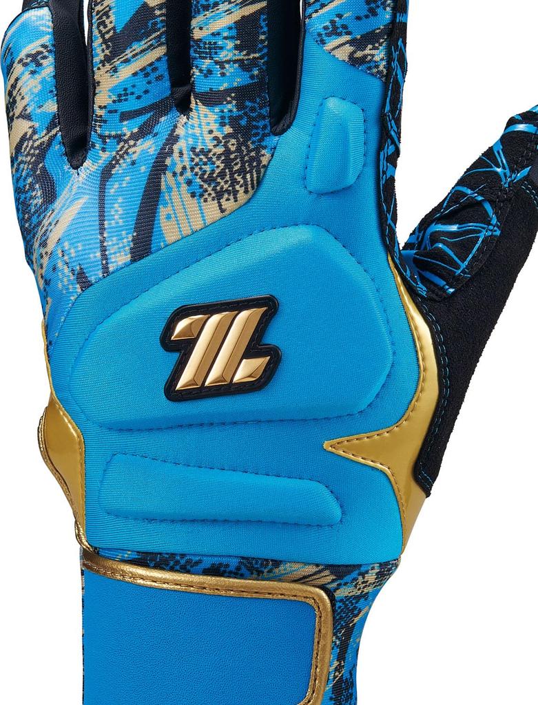ZETT Baseball Batting GRAPHIC GRIP General Light Blue X Gold Size L Gloves, GLOVE, Ambidextrous, Use, (2282), (BG18523B)