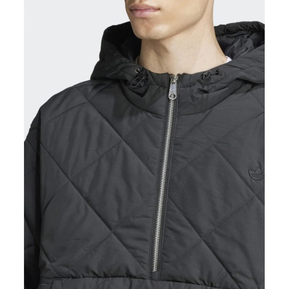 Adidas Quilted Half Zip Jacket   Black Iw3490