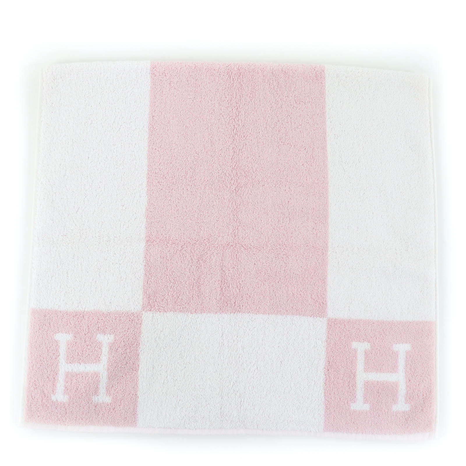 

Pristine HERMES towel Avalon H logo bath towel Pink white cotton Women Used