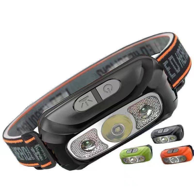 USB Rechargeable LED Headlamp for Night Fishing & Running - High Brightness, Head-mounted, Compact, Outdoor Use