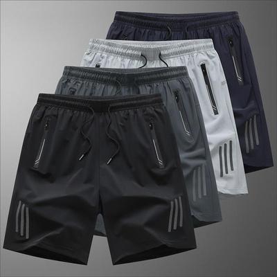 Pantaloncini Sportivi Asciugatura Rapida, Pantaloni Casual da Uomo, Pantaloncini a Cinque Punti in Seta Ghiacciata, Drappeggio Scivoloso, Tessuto a Maglia di Ordito, Pantaloni da Uomo Taglia Grande L-8XL