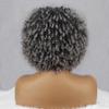 LISI HAIR Short Curly Wigs with Bangs Grey Brown Black Afro Wigs for Women High-temperature Resistance Fiber Synthetic Hair