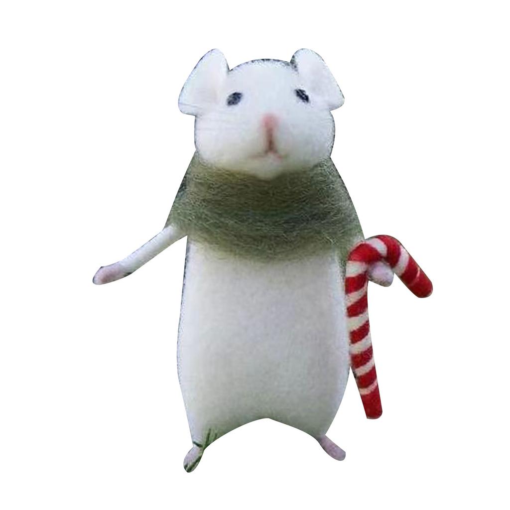 Felt Cute Animals Ornament Handmade Christmas Halloween Mouse Crutch/Cake/Hat/Pumpkins for Home Festive Decorations