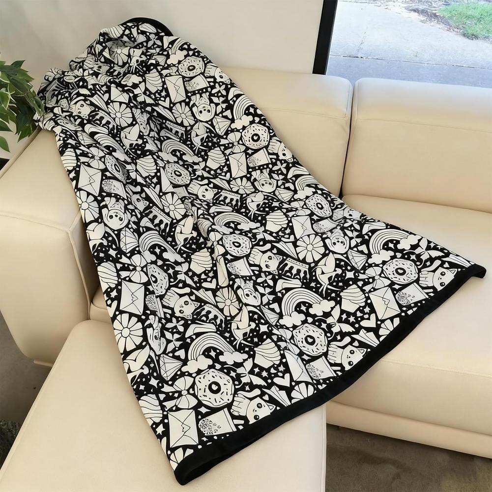 Дитяча ковдра для розмальовування своїми руками, що миється, з 12 кольоровими маркерами, Творча тканинна ковдра з квітами, пофарбованими на замовлення, для дорослих, для релаксації