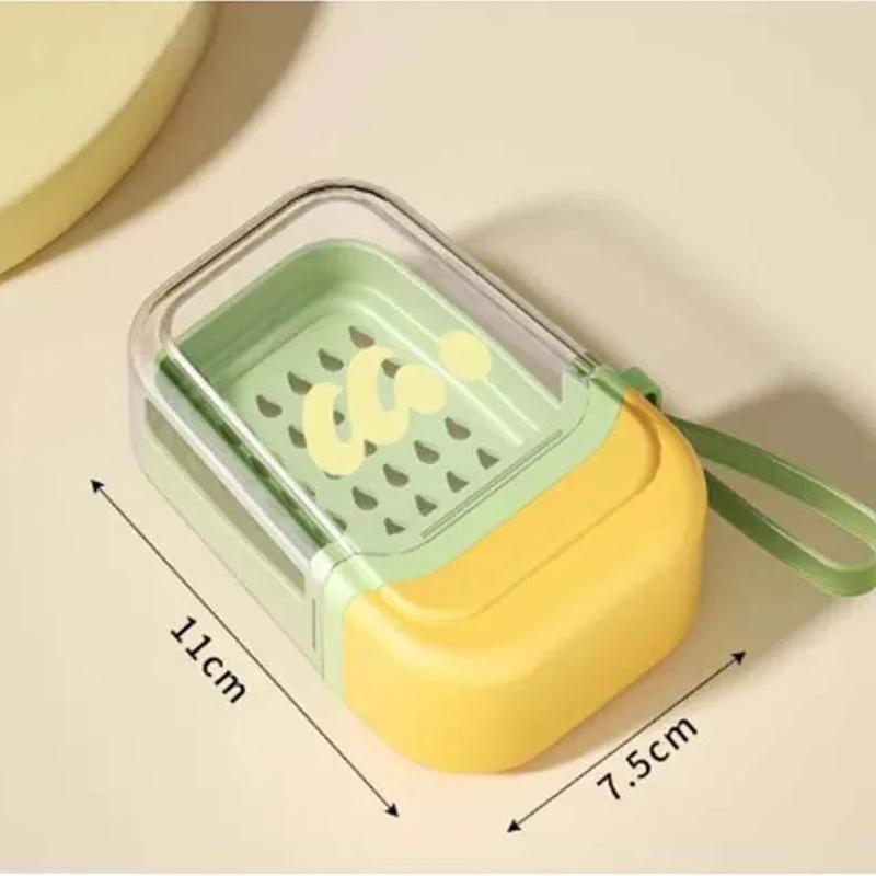 1PC Light Luxury High-end Mini Soap Box Sealed Drain with Lid New Portable Soap Box Travel Soap Box Transparent