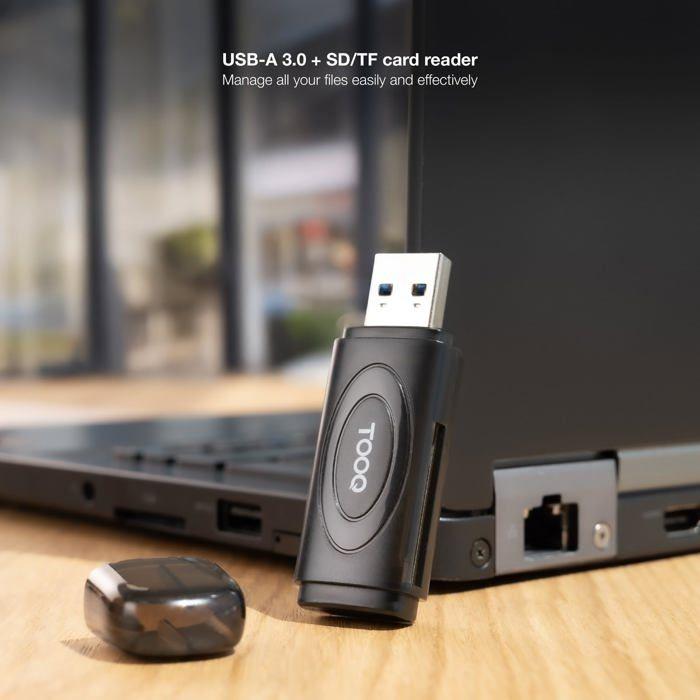 Lecteur de Cartes - TooQ - TQR-3002B - USB 3.0 - SD/TF - Noir