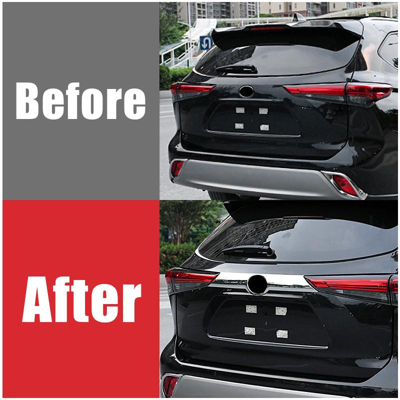 Car Accessories For Toyota Highlander XU70 Kluger -2022 2023 ABS Rear Tail Gate Protector Frame Molding Logo Lid Cover