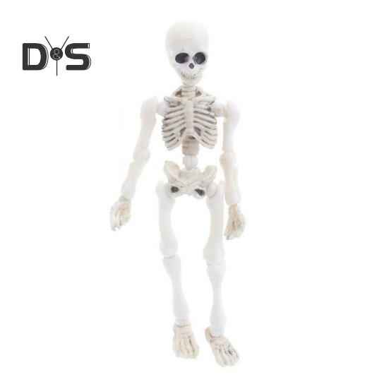 Halloween Skeleton Figurine Movable Joints Human Model Resin Skeleton Statue Sculpture Home Office Desktop Decoration Ornament
