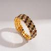 Light luxury color diamond three-layer round bracelet fashion temperament geometric jewelry