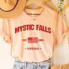 Mystic Falls Virginia Tee, Mystic Falls Virginia Shirt, Vintage TV Inspired Travel Tee, Fictional Small Town Graphic