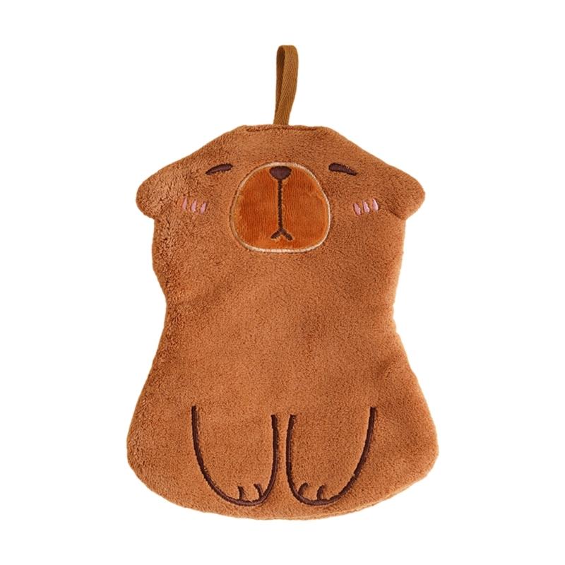 

Очаровательное полиэстеровое подвесное полотенце с тематикой капибары, Маленькое полотенце с высокой впитываемостью для дома и ванной комнаты