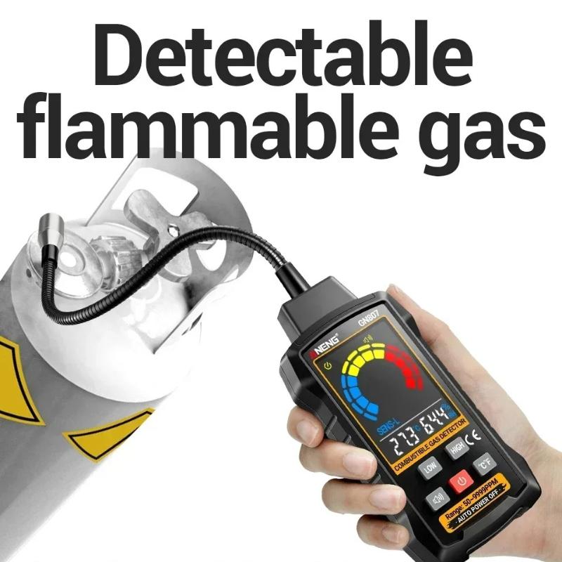 ANENG GN807 Combustible Gas Detector Gas Leakage Tester 50~10000PPM Car Air Conditioner AC Freon Halogen Household NaturalGas Leak Detector with Alarm