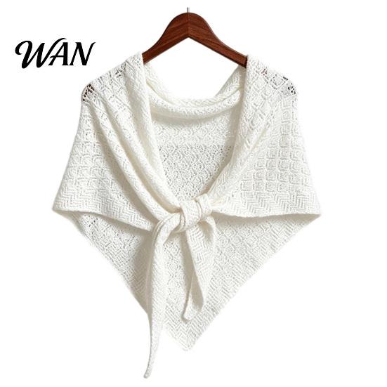 Travel Photography Shawl Women Knitted Triangle Shawl, Soft Wool Blend Pashmina Wrap, Lightweight Hollow Texture Scarf for Spring Autumn Layering And