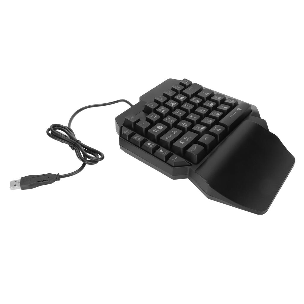 One Handed Gaming Keyboard USB Ergonomic Design RGB Backlit Plug and Play Half Keyboard for Computer Gaming