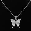 Diamante Butterfly Pendant Necklace Chain Cubic AAA Zirconia Fashion Jewelry