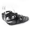 Great HERMES Sandals Aura Ankle Strap Black Leather Women 38 201063Z Used