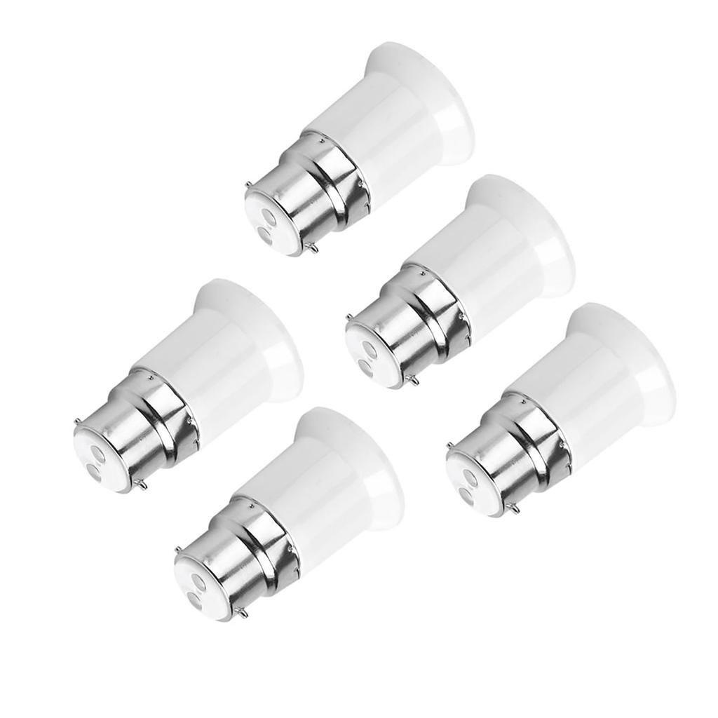 5pcs B22 Male to E27 Female Socket Base Bulb Adapter Converter Lamp Holders