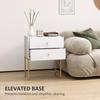 Elegant Two-Drawer Bedside Table - White