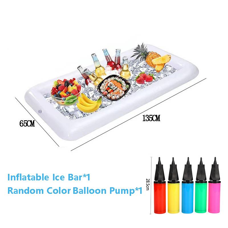 Inflatable Cooler Serving Bars Pool Party Coolers Food Holder Ice for BBQs Picnics Indoor Outdoor Luau Supplies with Drain Plug