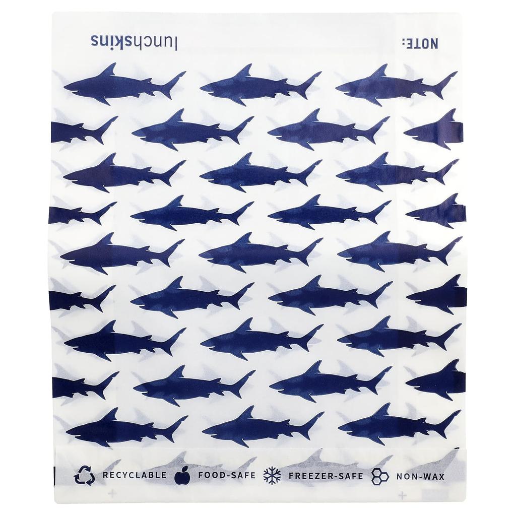 Lunchskins, Paper Sandwich Bags, Shark, 50 Count