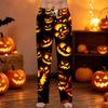 Men's Halloween Print Drawstring Pants Casual Lounge Sleepwear Relaxed Fit Elastic Waistband Soft Fabric