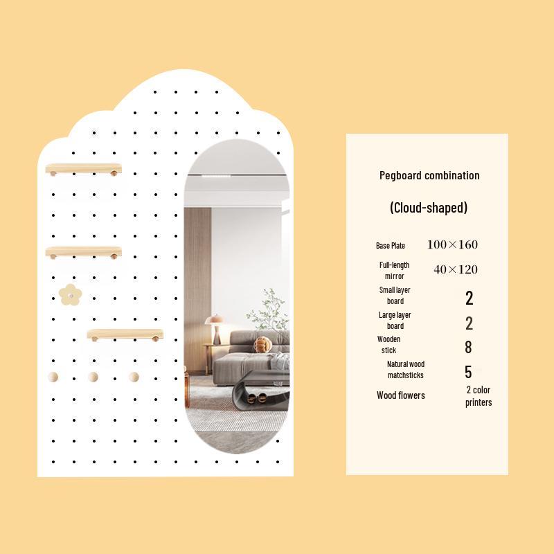 Solid Wood Pegboard Rack: Wall-Mounted & Desktop Storage Display for Entrance Hallway