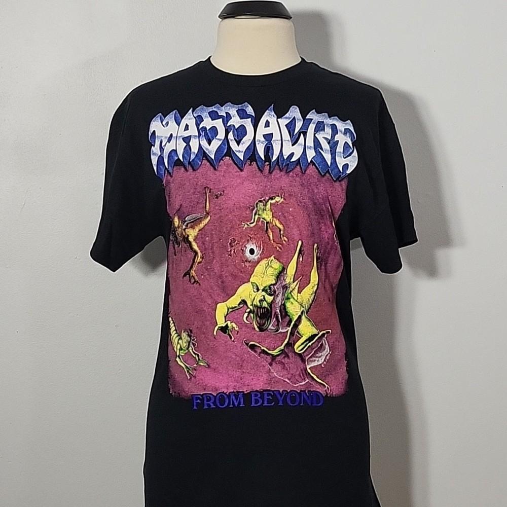 MASSACRE From Beyond M MEDIUM T-Shirt Black Mens Band Logo Unisex T-Shirt L