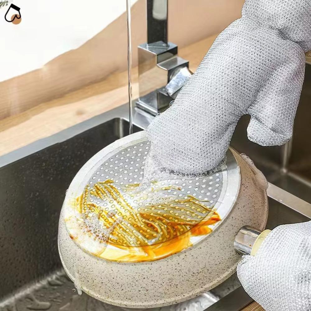 Household Cleaning Housework Cleaning Gloves Lengthened Steel Wire Ball Gloves