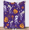 Coperta Zucca Horror di Halloween – Morbido Plaid in Pile di Flanella per Divano, Letto, Riposo & Decorazione di Halloween