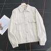2025 Japanese Style Retro Casual Denim Jacket: Couples' Loose-Fit, Double-Pocket Lapel Outerwear