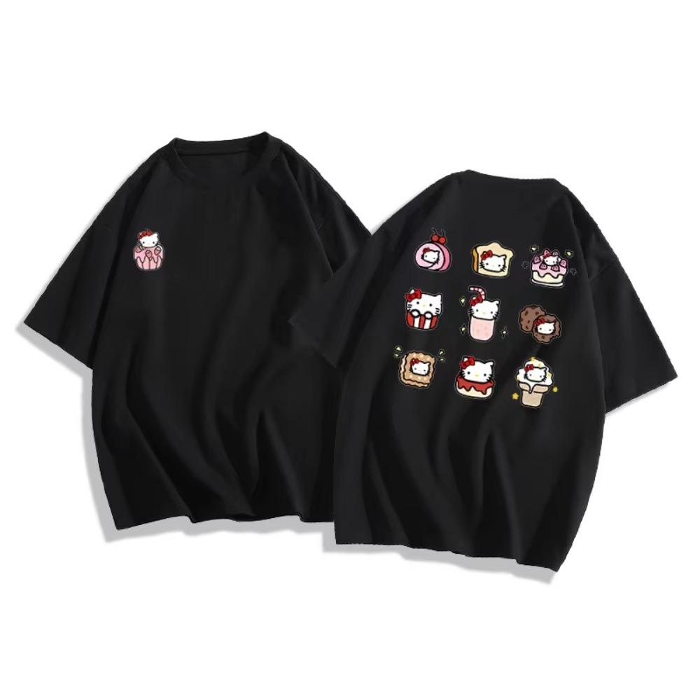 Cute Hello Kitty Unisexs Summer Tshirt Unisexs and Womens Casual Anime Printed Tshirt Unisexs Fashion Top Tshirt Cotton