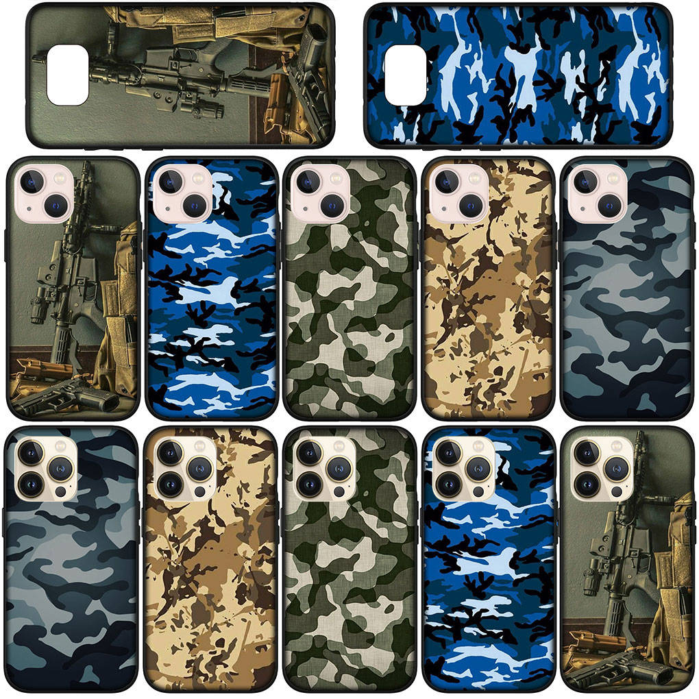 Kryt na telefon pro Samsung Galaxy S25 S24 S23 iPhone 16 15 Xiaomi Redmi Note 14 13 12 16E X 11 Pro Max Moto Huawei Camo Vojenský Armádní Kamufláž Umělecký Kryt