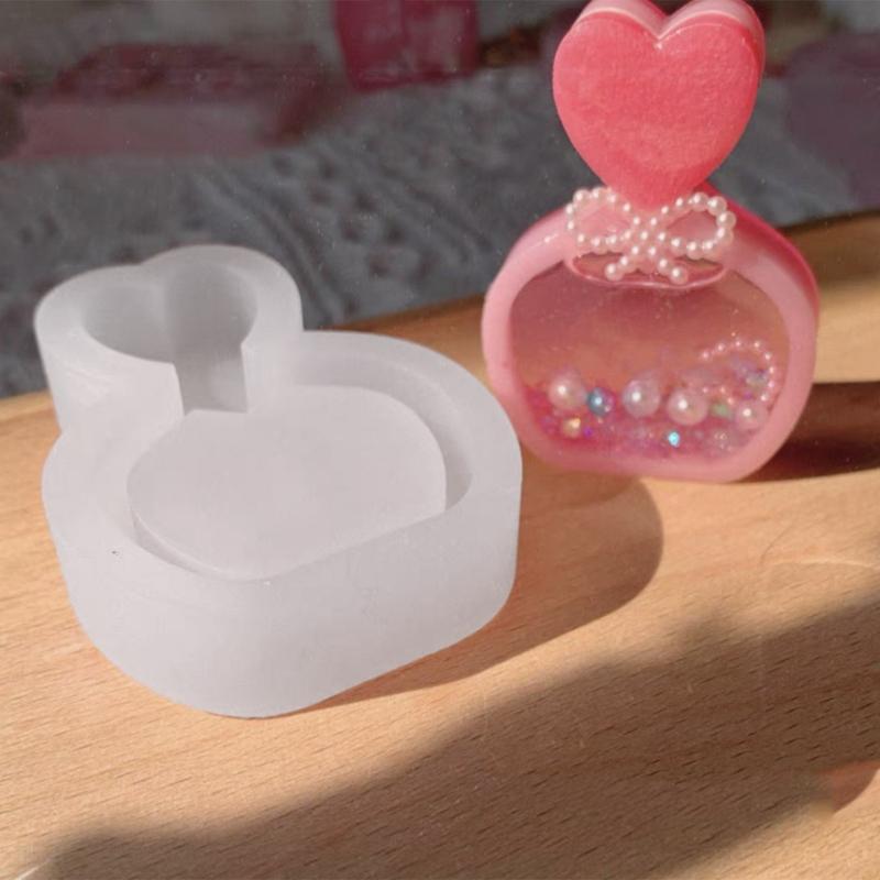 Perfume Bottle Silicone Mold Quicksand Epoxy Casting Molds Resin Shaker Mold DIY Pendant Keychain Jewelry Making Mold