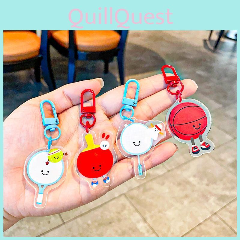 Adorable Acrylic Keychain For Tennis Badminton Table Tennis Basketball Soccer Gifts