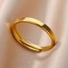 Minimalist Stainless Steel Rings For Women Gold Color Adjustable Finger Rings Fashion Wedding Waterproof Jewelry Gift