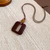 Artistic Retro Resin Heart Necklace: Simple, Fashionable, Versatile Sweater Chain with a High-Class Feel.