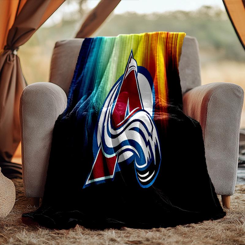 Colorado Avalanche Blanket Flannel Throw for Sofa, Travel, Camping, Livingroom, Office, Chair and Bed Soft and Warm Holiday Birthday gifts