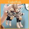 Adorable Houndstooth Bunny Plush Keychain Cute Stuffed Doll Fashion Toy
