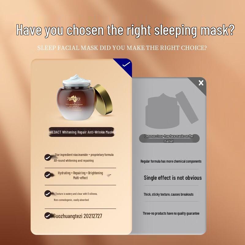 Redact 377 Niacinamid Aufhellende Übernacht-Schlafmaske