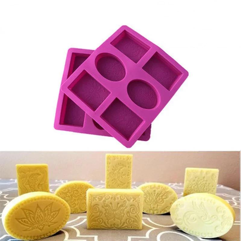 Kitchen Creative Handmade Molds 6 Hole 3D Candle Mold Silicone Soap Making Mold Candle Shaping Resin Craft Home Decor Mold