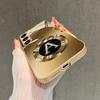 Golden Circular Logo with Letter Pattern Glass Phone Case for  Samsung Galaxy S26 S25 S24 S23 S22 S21 and other models