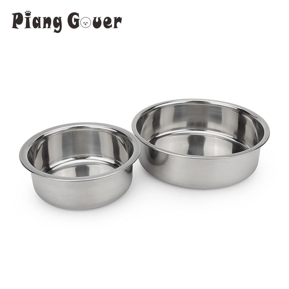 Round Stainless Steel Dog Bowl Pet Cat Water Bowl For Small Medium Dogs