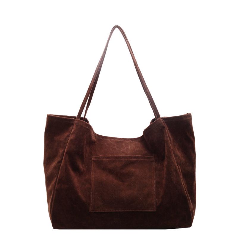 2024 Retro Lässige Tragetasche mit großer Kapazität: Trendige Achsel-Schultertasche für Herbst & Winter zum Pendeln One Size dunkelbraune