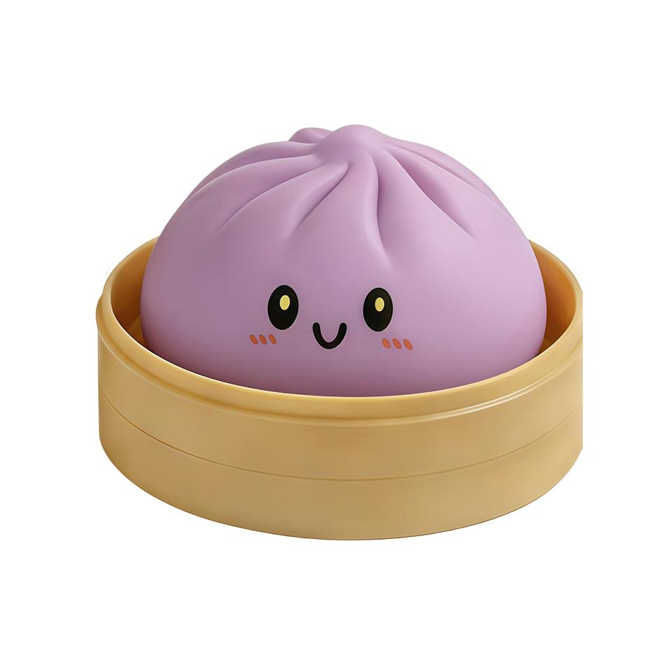 2026 New Cute Baozi Squishy Toy Stress Relief Steamed Bun Squeeze Toy with Bamboo Steamer Box Slow Rebound Desk Decor Gift