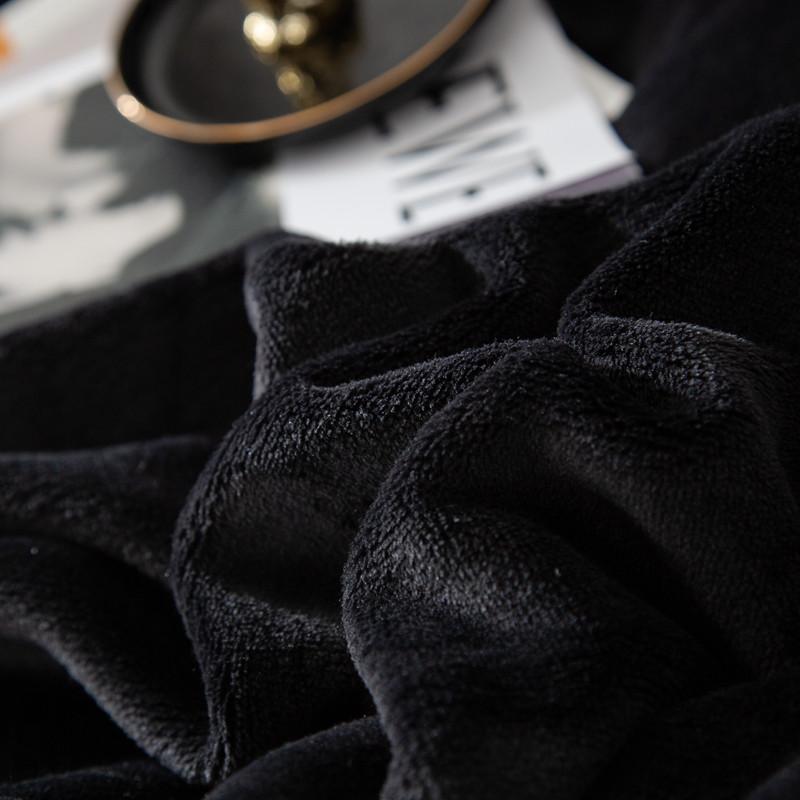 1pc Black Blanket Flannel Plaid Bed Blankets Plain Color Bedsheet Sofa Towel Nap Shawl Soft Blanket Plaids manta (No Pillowcase)